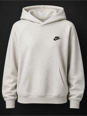 Nike Sportswear Funnel Neck Hoodie – Heather Oatmeal – Size Medium